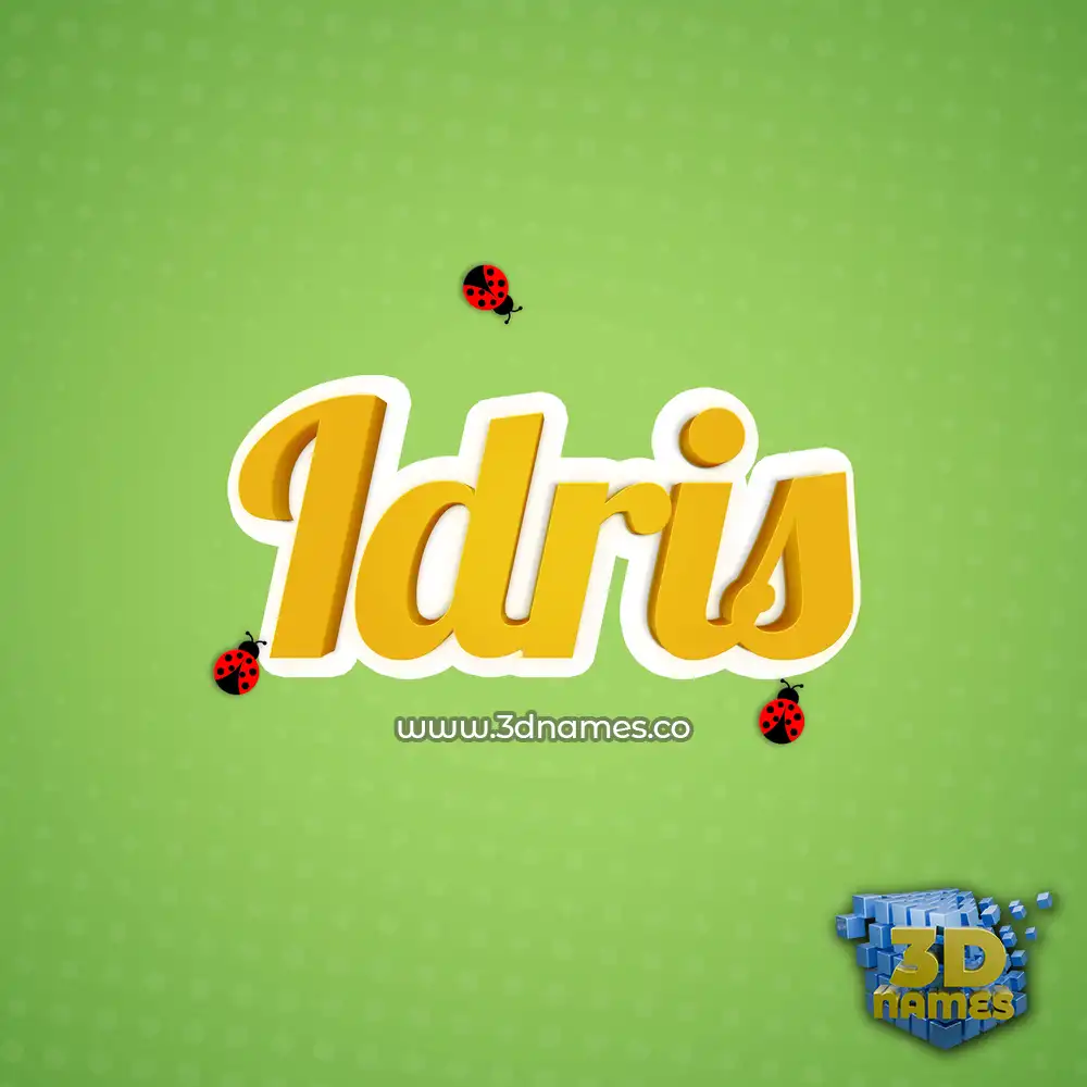 idris in Ladybugs style - 3D name wallpaper