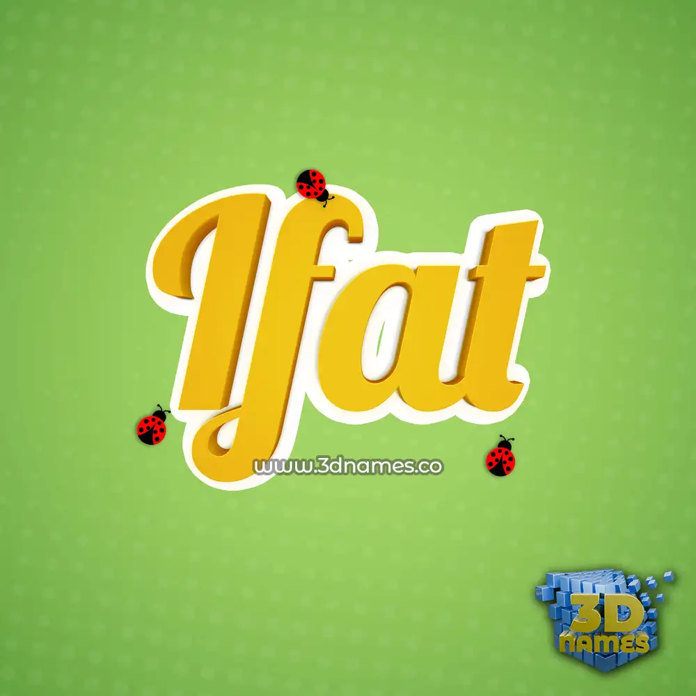 ifat in Ladybugs style - 3D name wallpaper