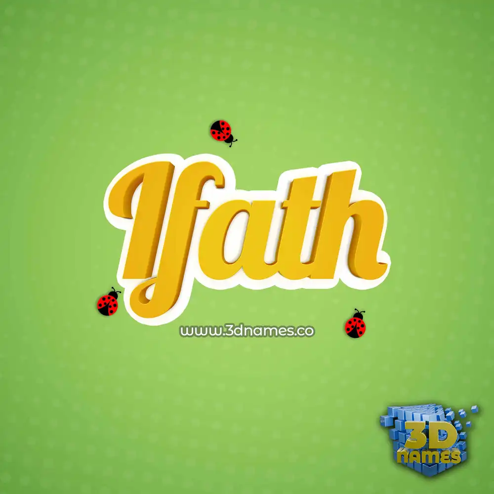 ifath in Ladybugs style - 3D name wallpaper