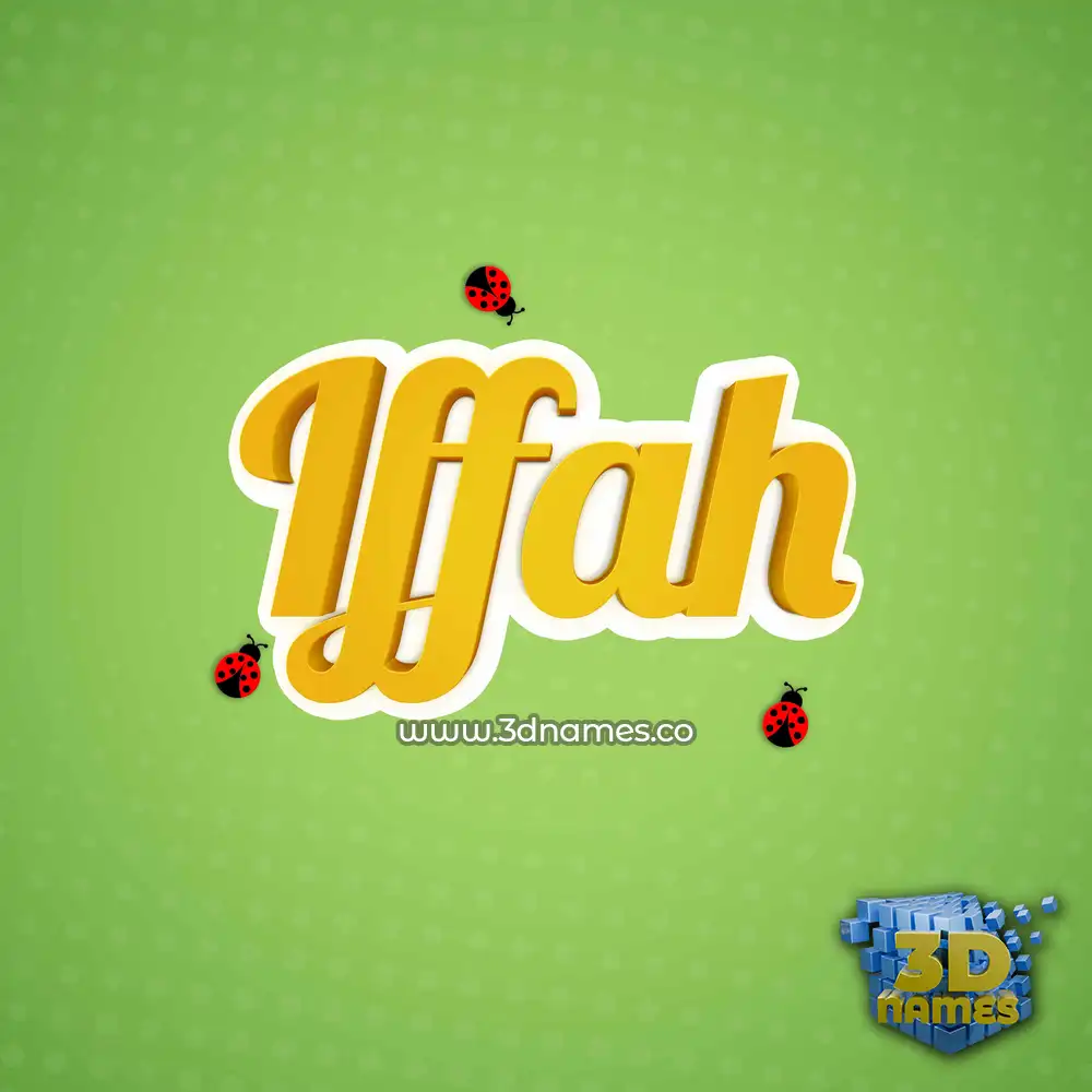 iffah in Ladybugs style - 3D name wallpaper