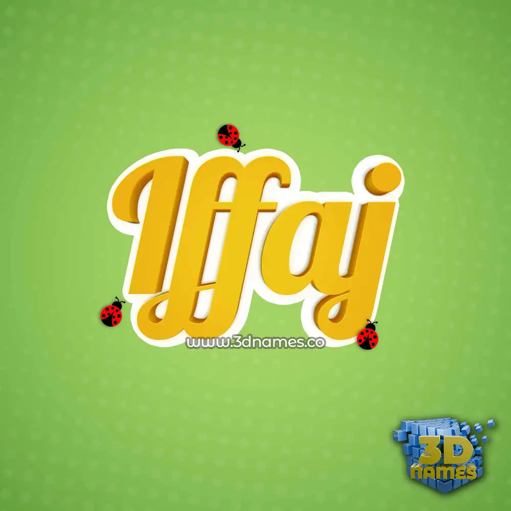 iffaj in Ladybugs style - 3D name wallpaper