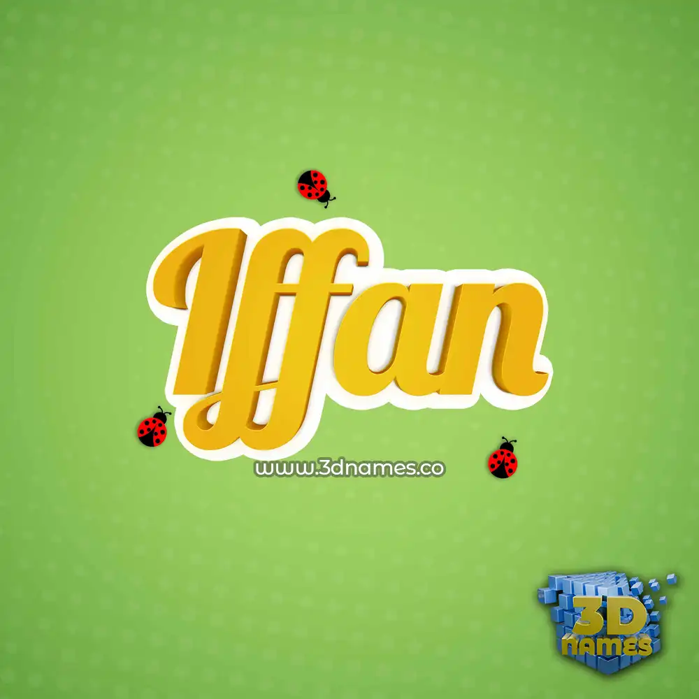 iffan in Ladybugs style - 3D name wallpaper