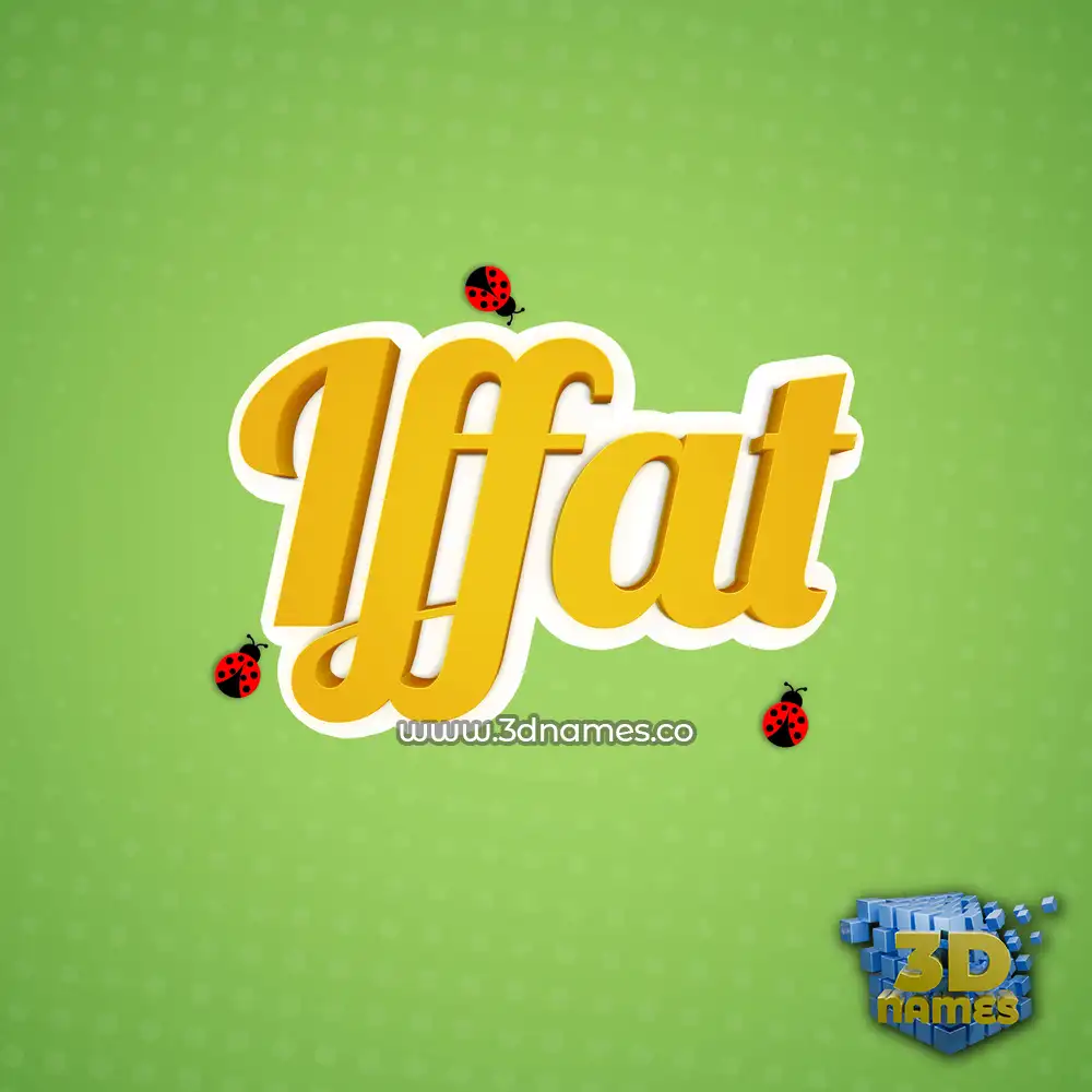 iffat in Ladybugs style - 3D name wallpaper