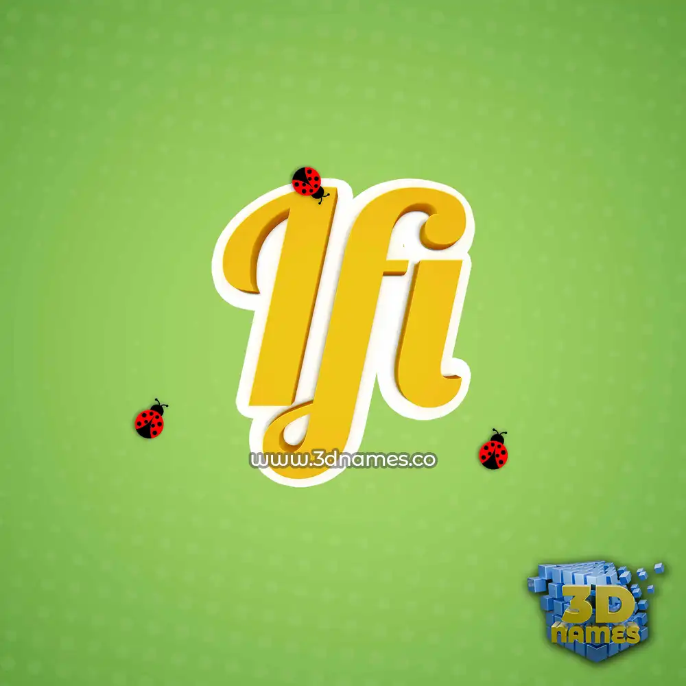 ifi in Ladybugs style - 3D name wallpaper