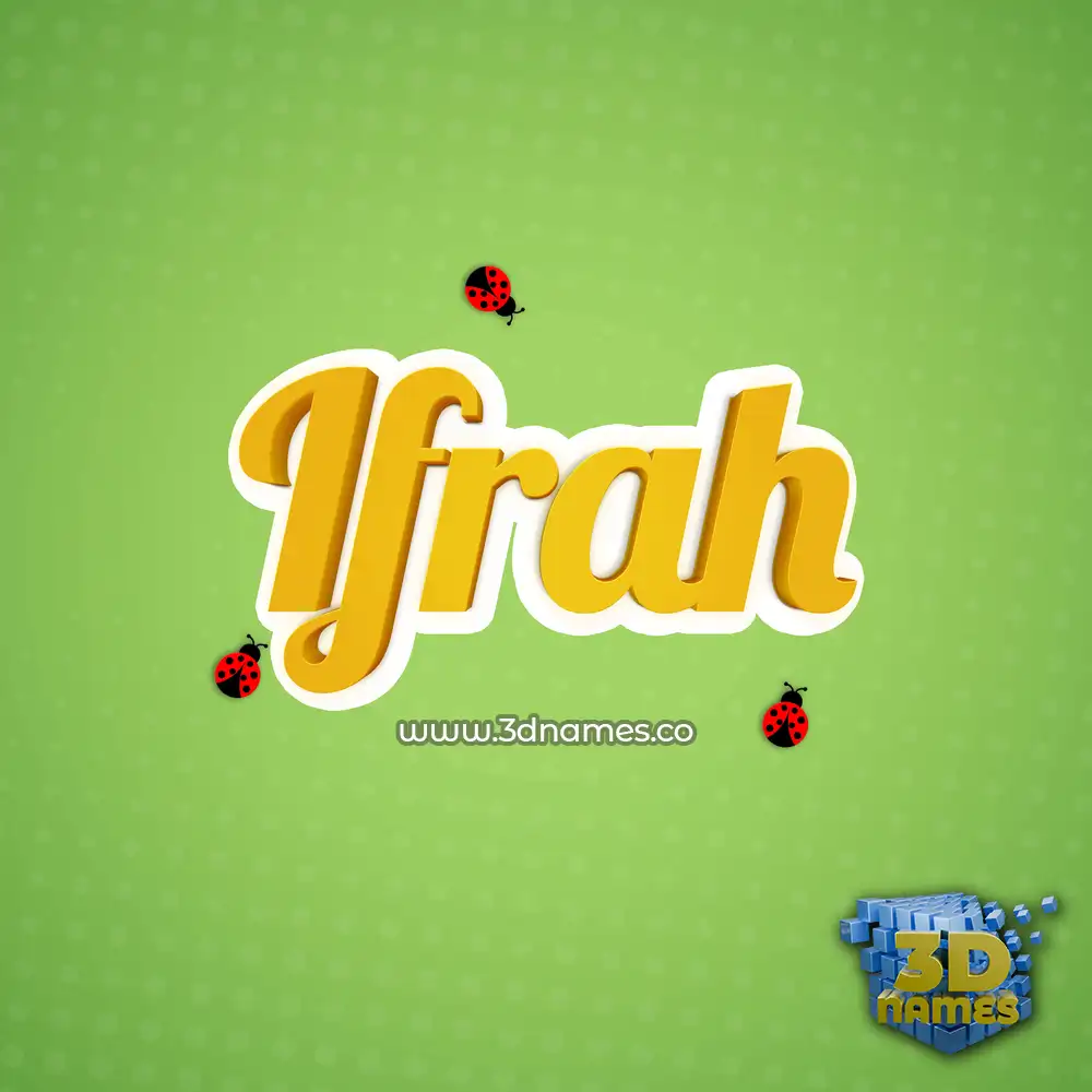 ifrah in Ladybugs style - 3D name wallpaper