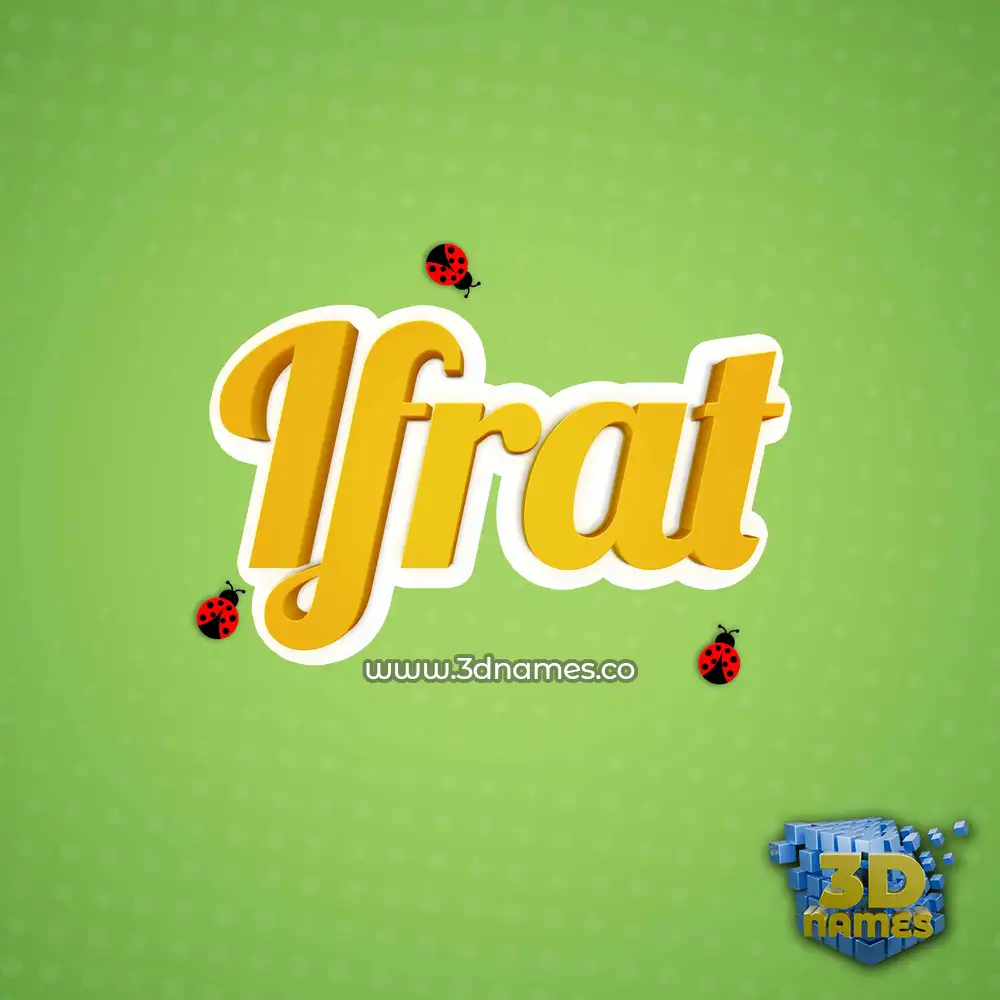 ifrat in Ladybugs style - 3D name wallpaper