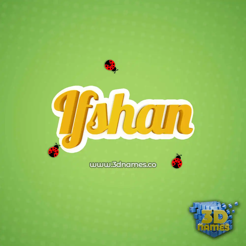 ifshan in Ladybugs style - 3D name wallpaper