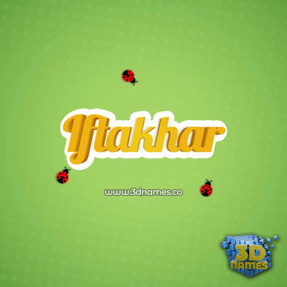 iftakhar in Ladybugs style - 3D name wallpaper