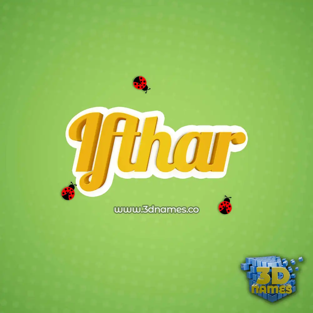 ifthar in Ladybugs style - 3D name wallpaper