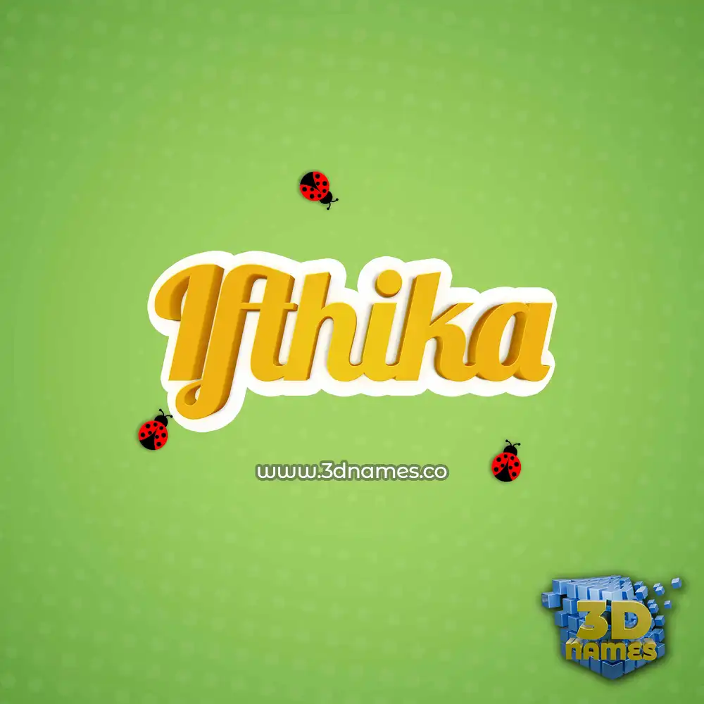 ifthika in Ladybugs style - 3D name wallpaper