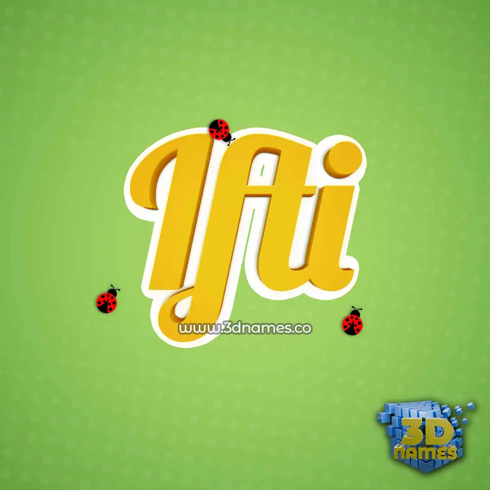 ifti in Ladybugs style - 3D name wallpaper