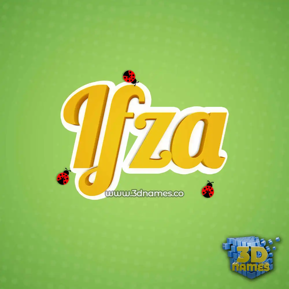 ifza in Ladybugs style - 3D name wallpaper