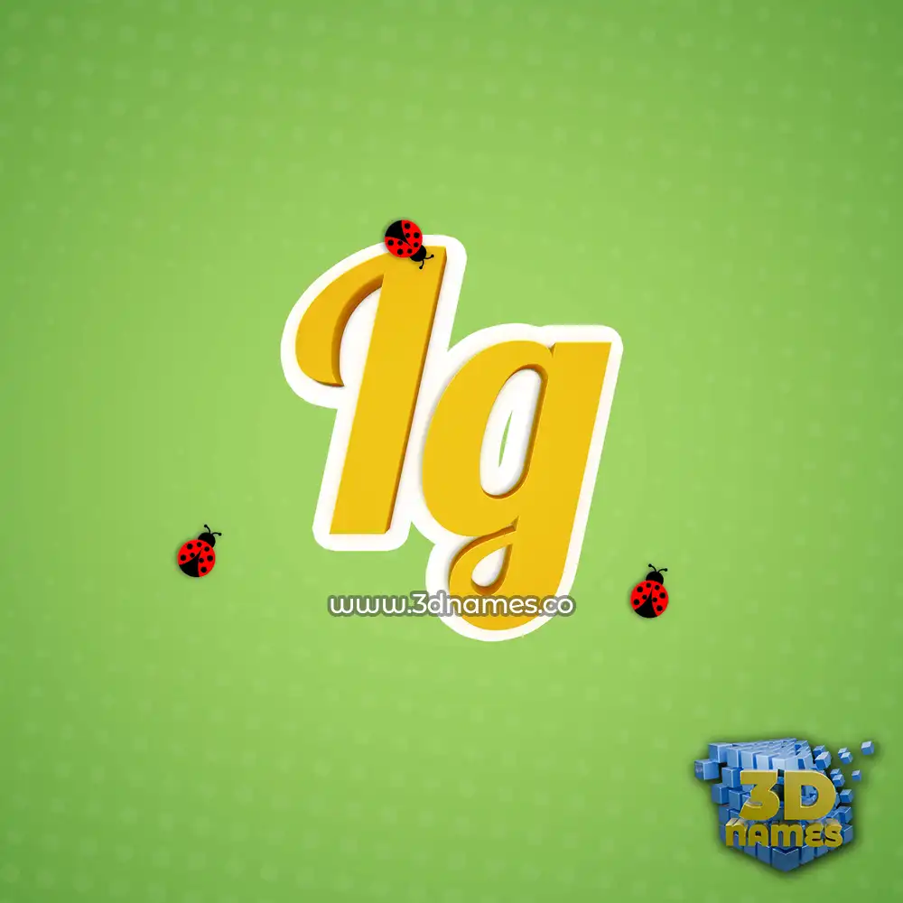 ig in Ladybugs style - 3D name wallpaper