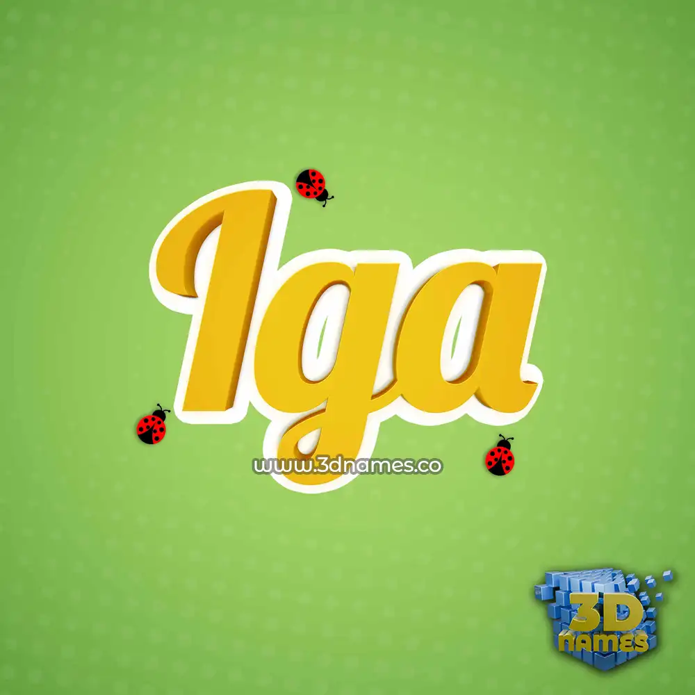 iga in Ladybugs style - 3D name wallpaper