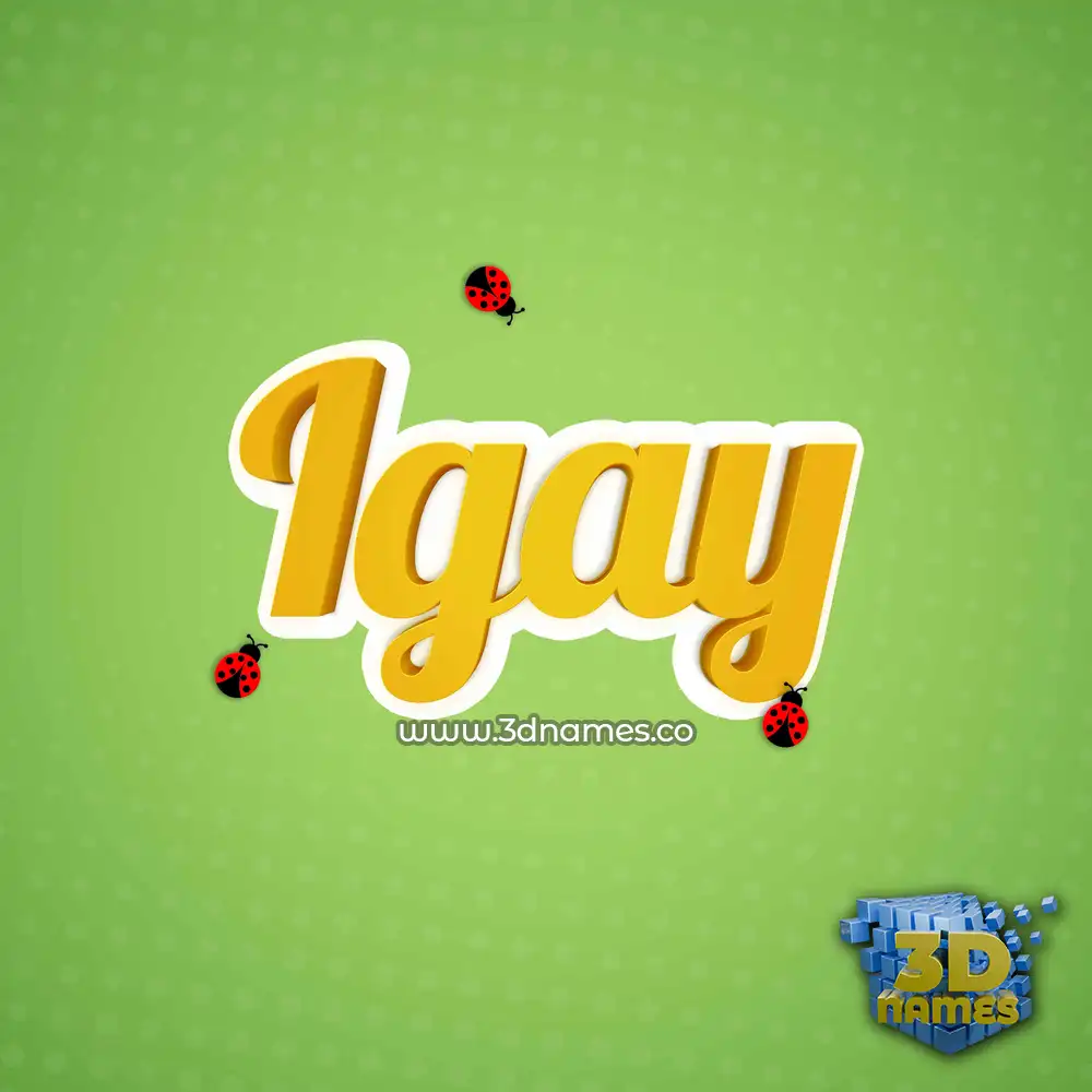 igay in Ladybugs style - 3D name wallpaper