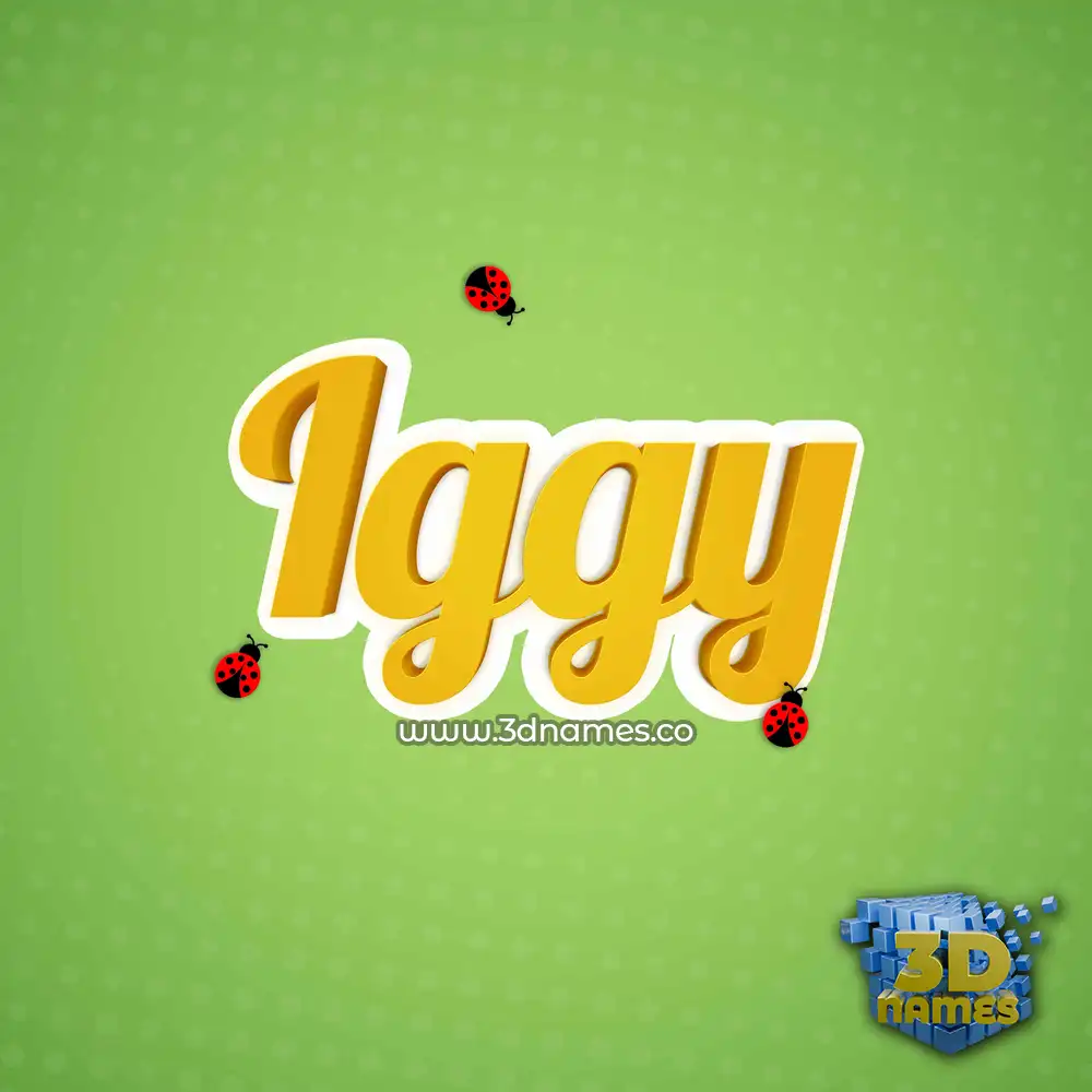 iggy in Ladybugs style - 3D name wallpaper