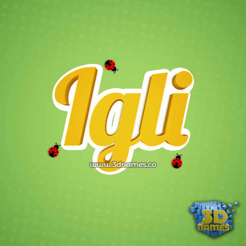 igli in Ladybugs style - 3D name wallpaper