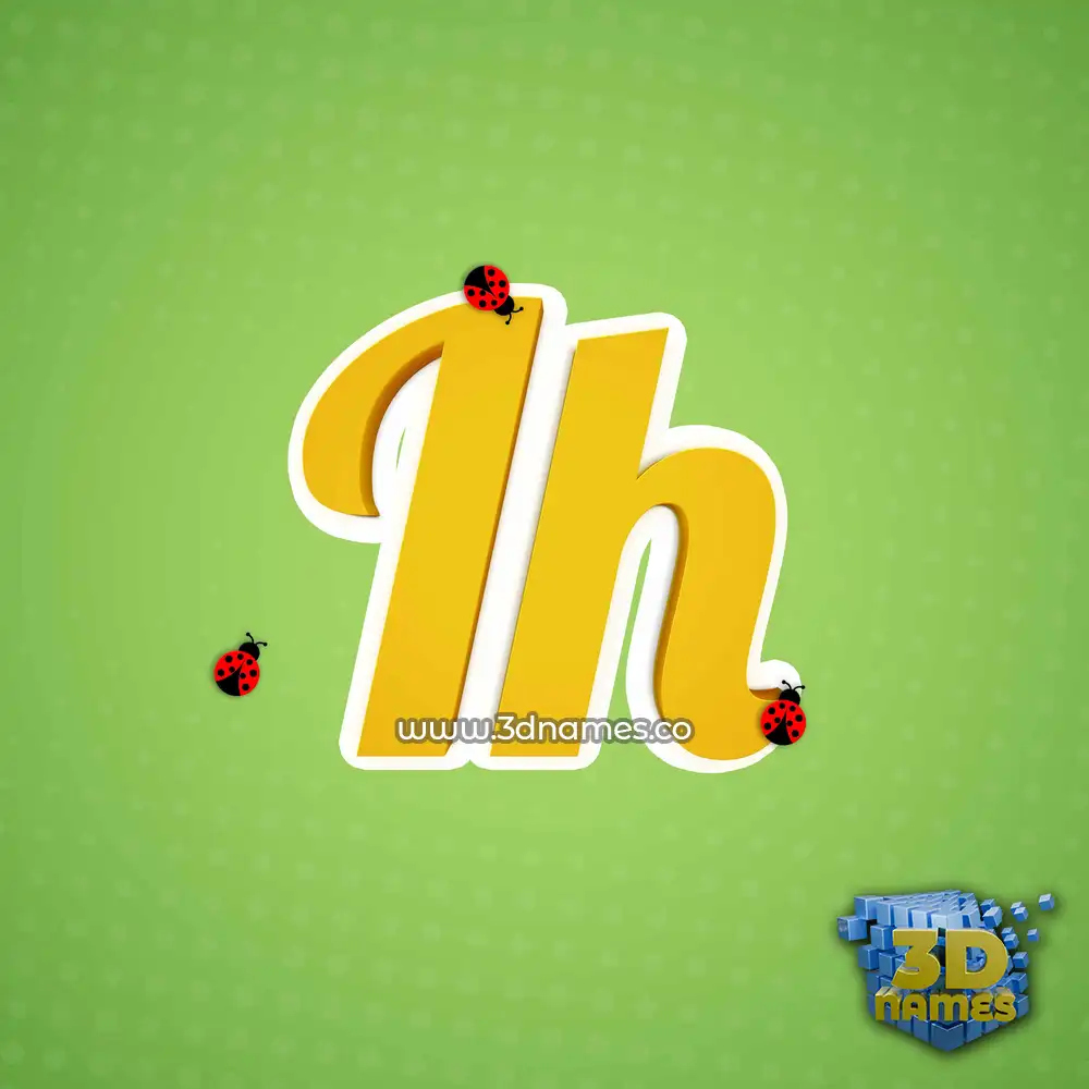 ih in Ladybugs style - 3D name wallpaper