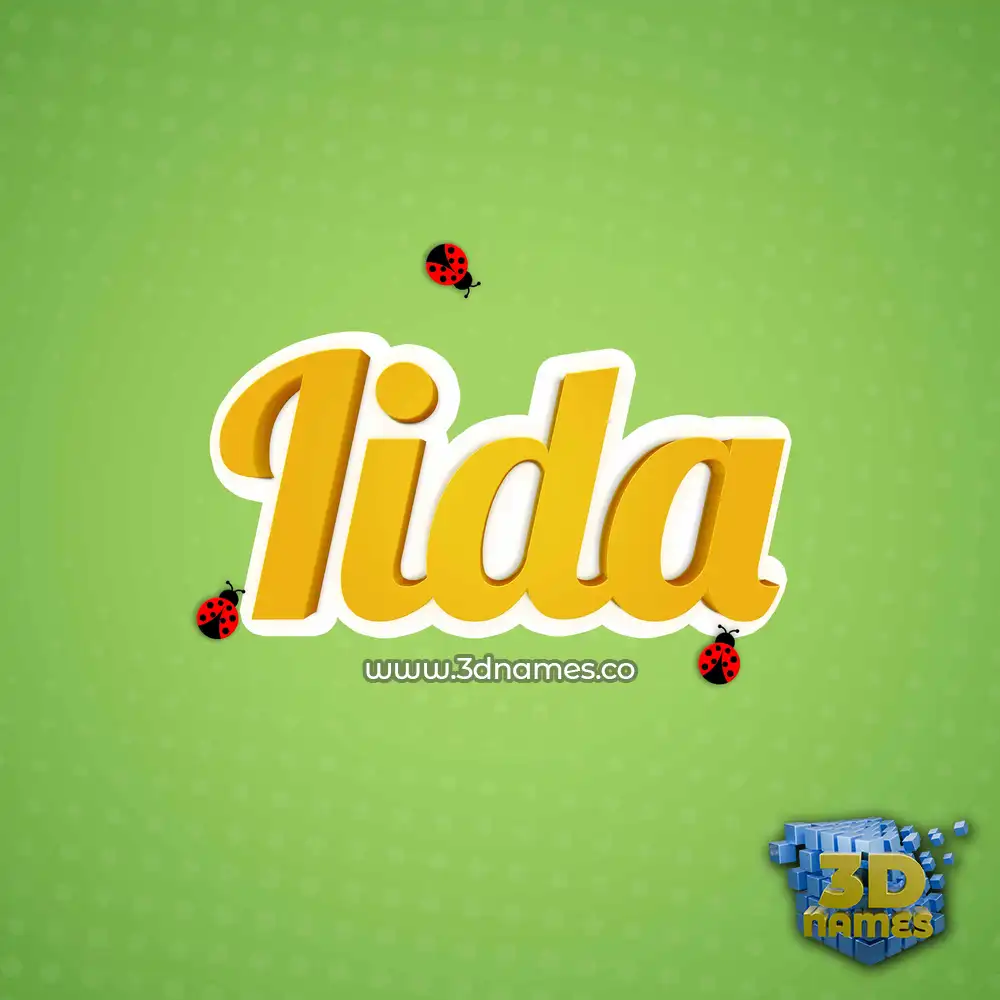 iida in Ladybugs style - 3D name wallpaper