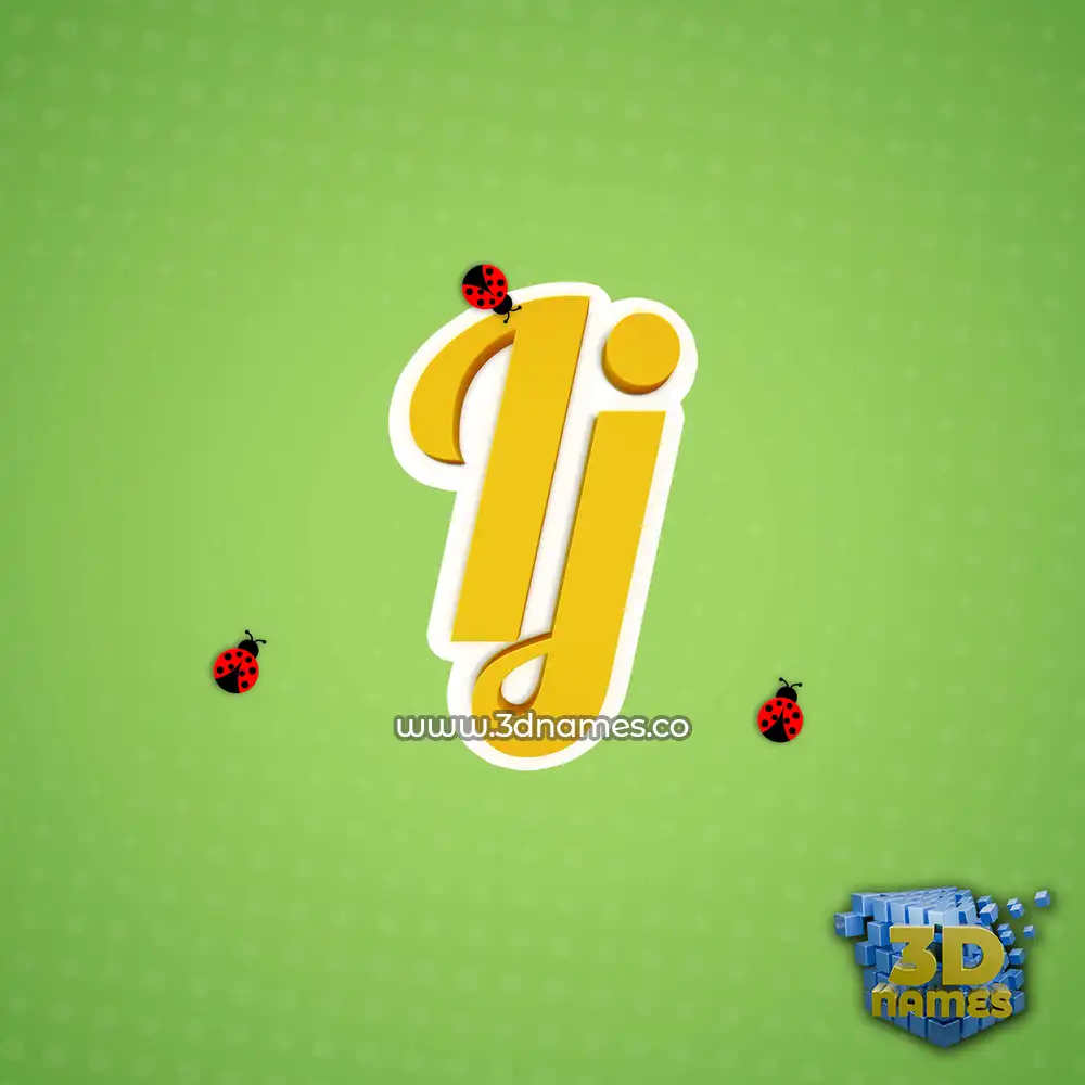 ij in Ladybugs style - 3D name wallpaper