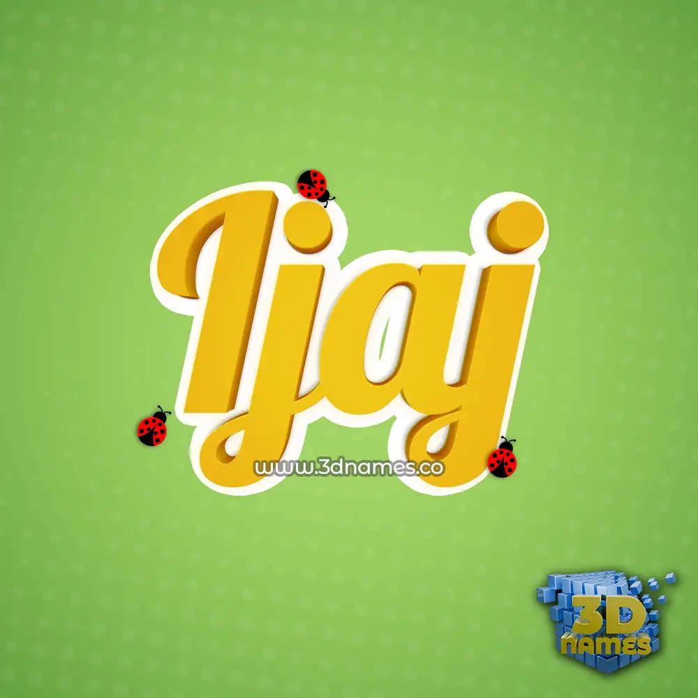 ijaj in Ladybugs style - 3D name wallpaper