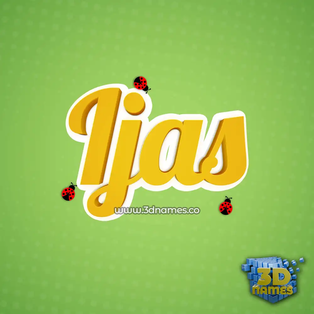 ijas in Ladybugs style - 3D name wallpaper