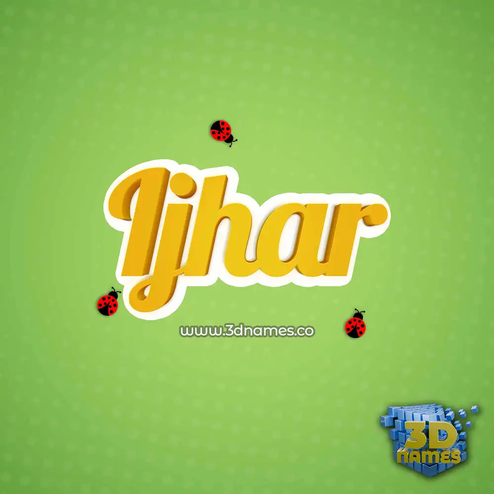 ijhar in Ladybugs style - 3D name wallpaper