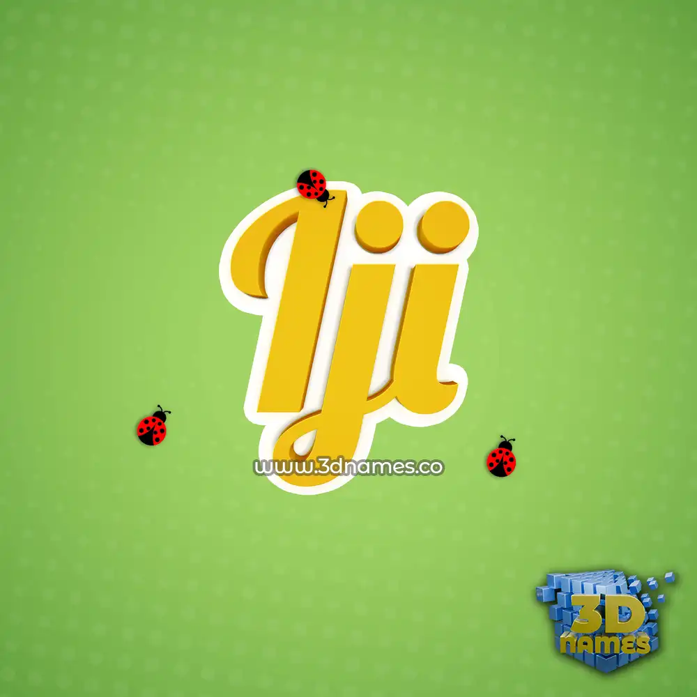 iji in Ladybugs style - 3D name wallpaper