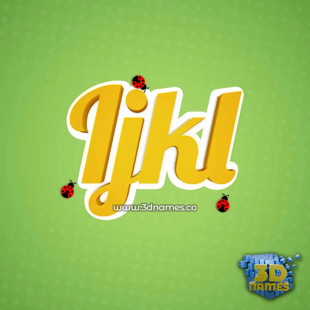 ijkl in Ladybugs style - 3D name wallpaper