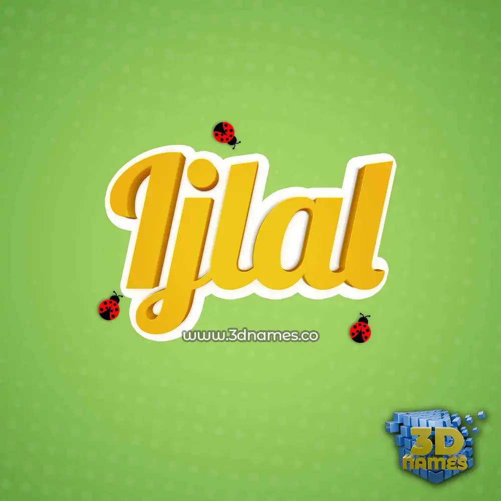 ijlal in Ladybugs style - 3D name wallpaper