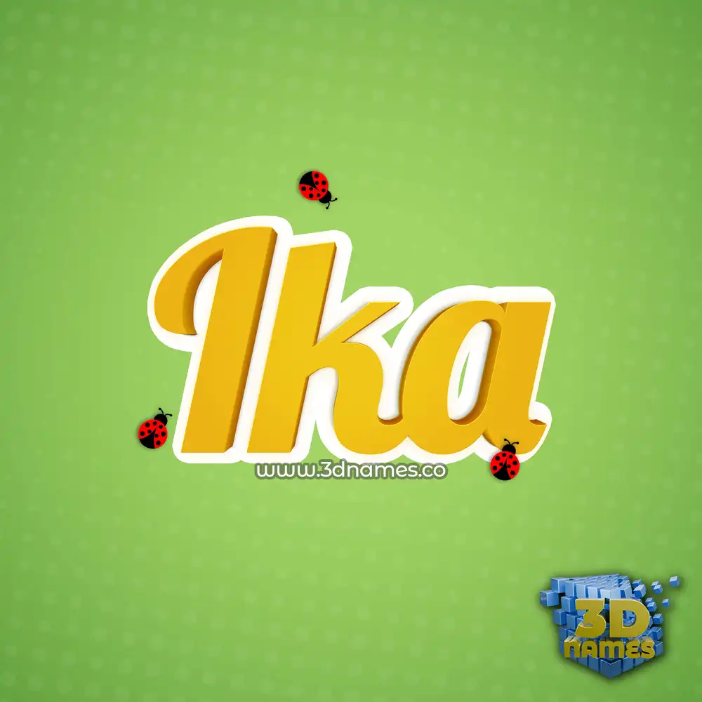 ika in Ladybugs style - 3D name wallpaper