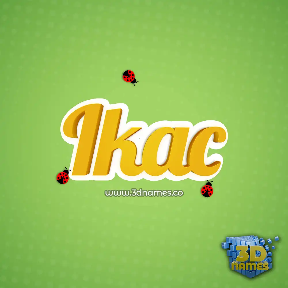 ikac in Ladybugs style - 3D name wallpaper