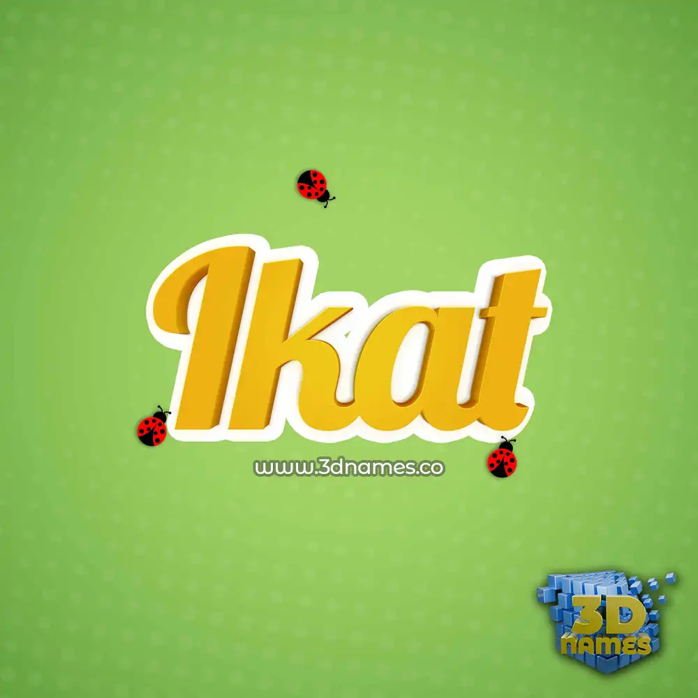 ikat in Ladybugs style - 3D name wallpaper