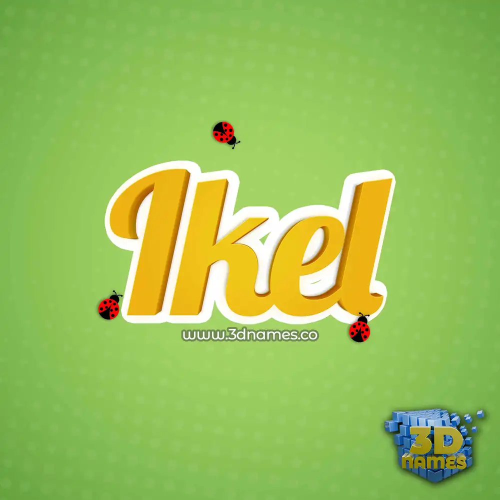 ikel in Ladybugs style - 3D name wallpaper
