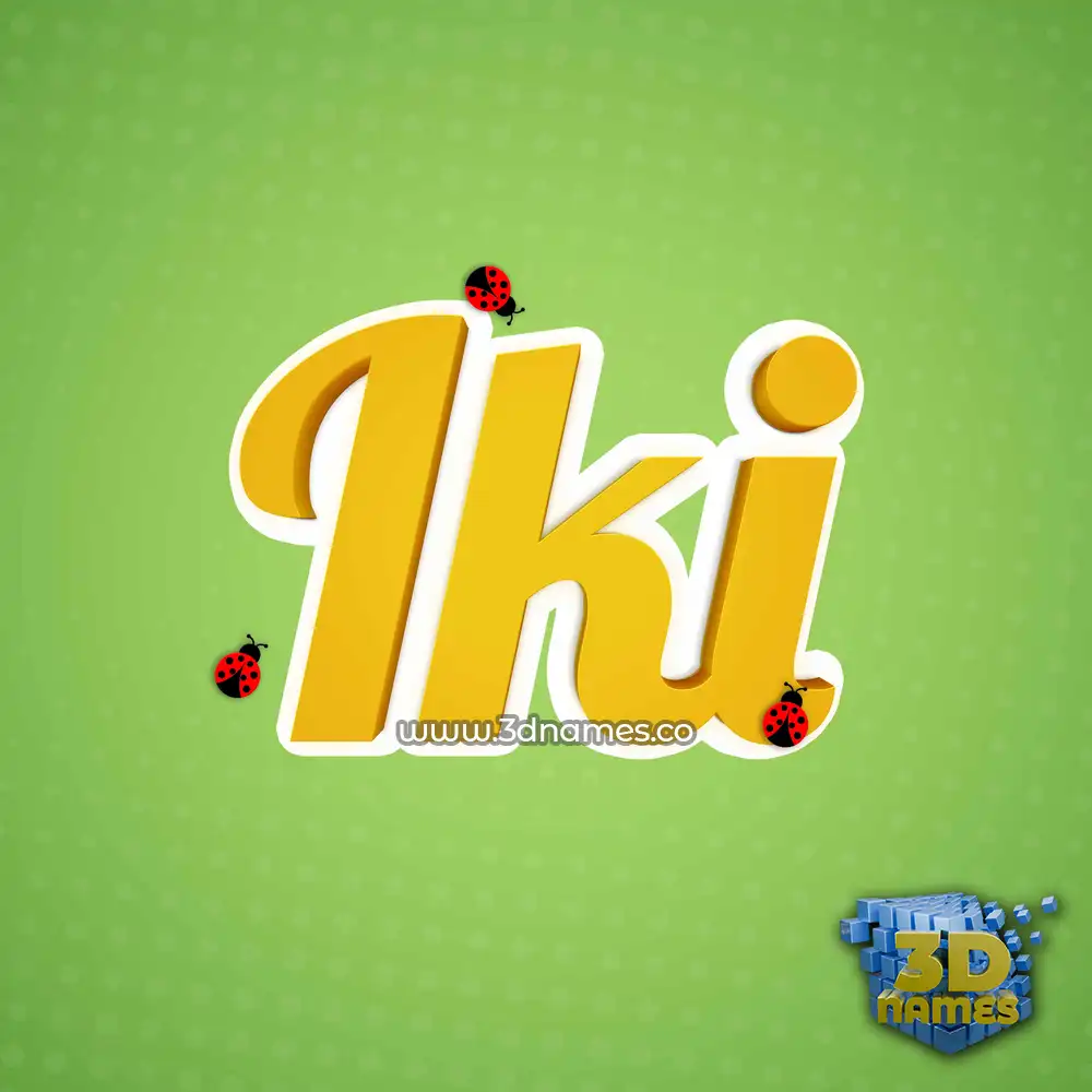 iki in Ladybugs style - 3D name wallpaper