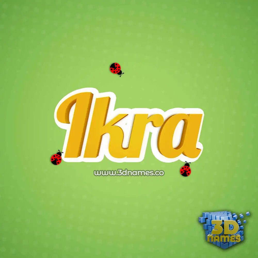 ikra in Ladybugs style - 3D name wallpaper