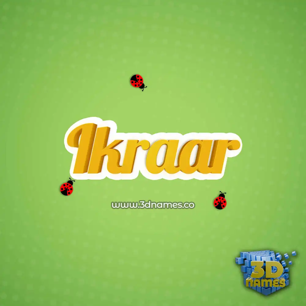 ikraar in Ladybugs style - 3D name wallpaper