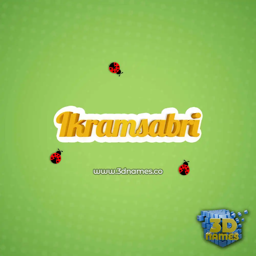 ikramsabri in Ladybugs style - 3D name wallpaper