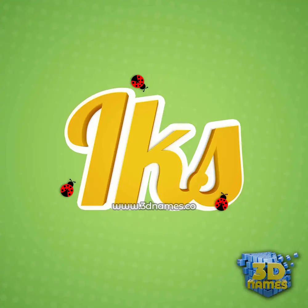 iks in Ladybugs style - 3D name wallpaper