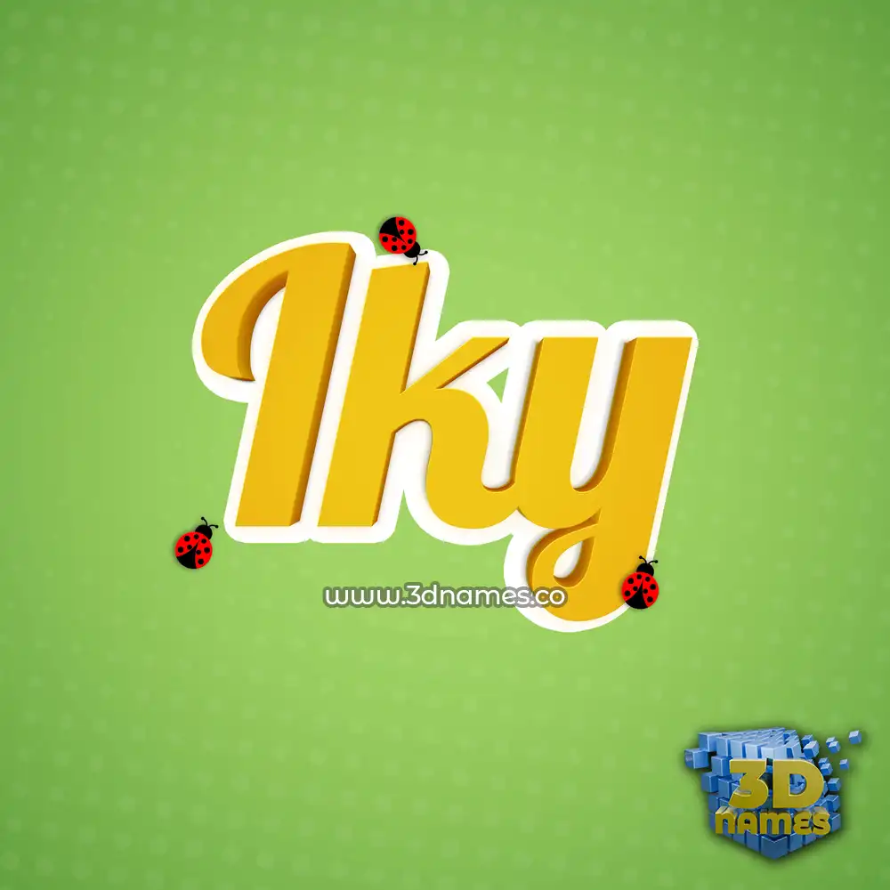 iky in Ladybugs style - 3D name wallpaper