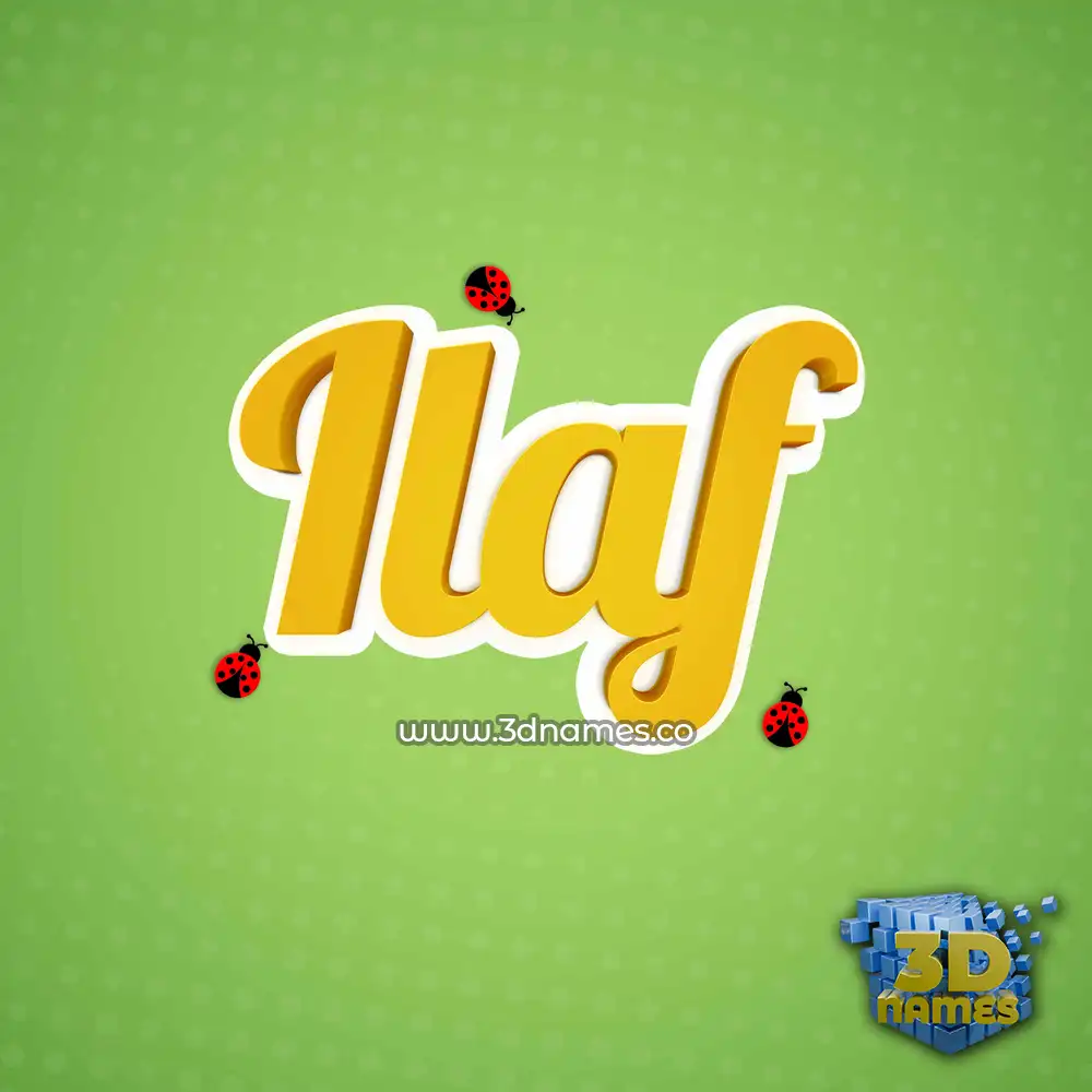 ilaf in Ladybugs style - 3D name wallpaper