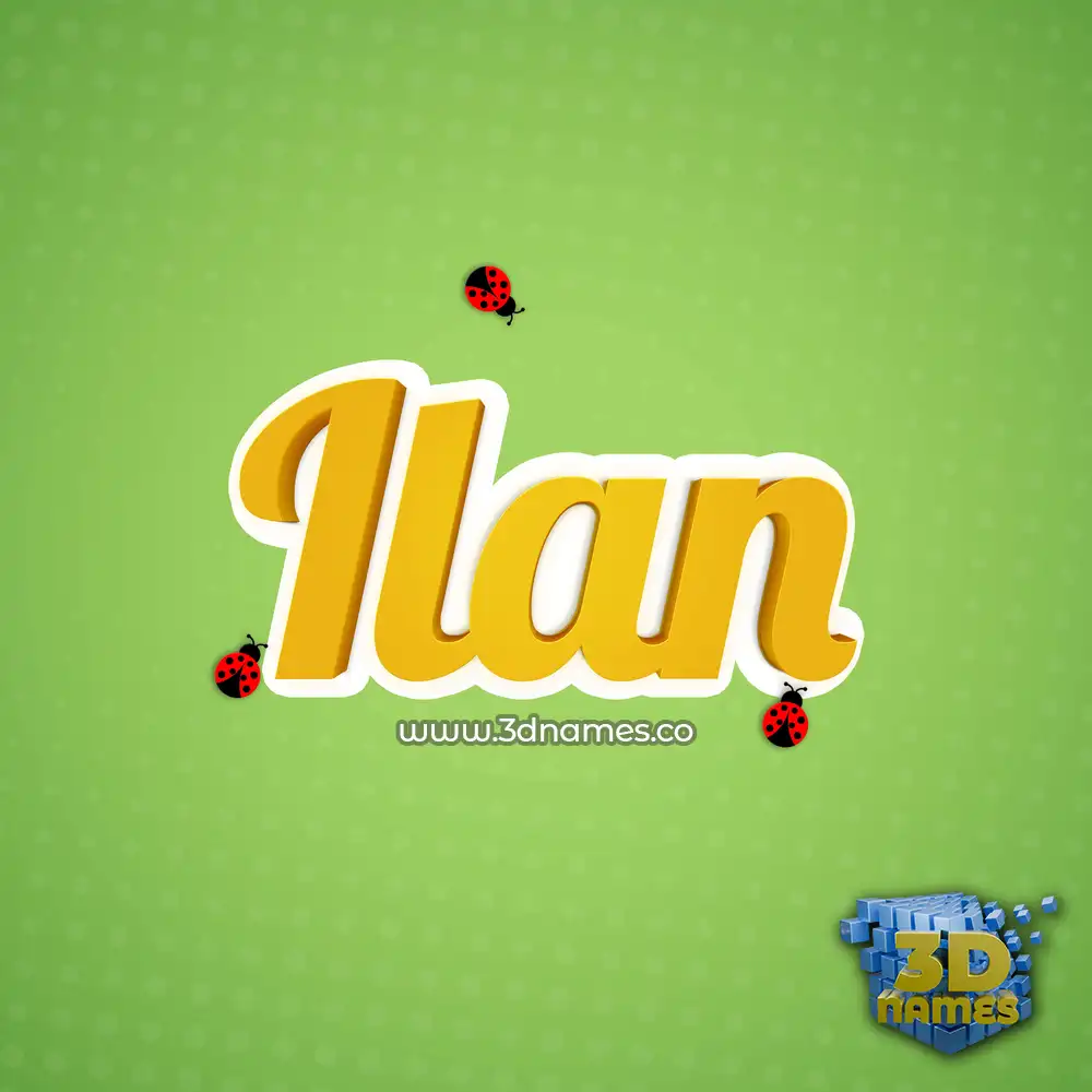 ilan in Ladybugs style - 3D name wallpaper