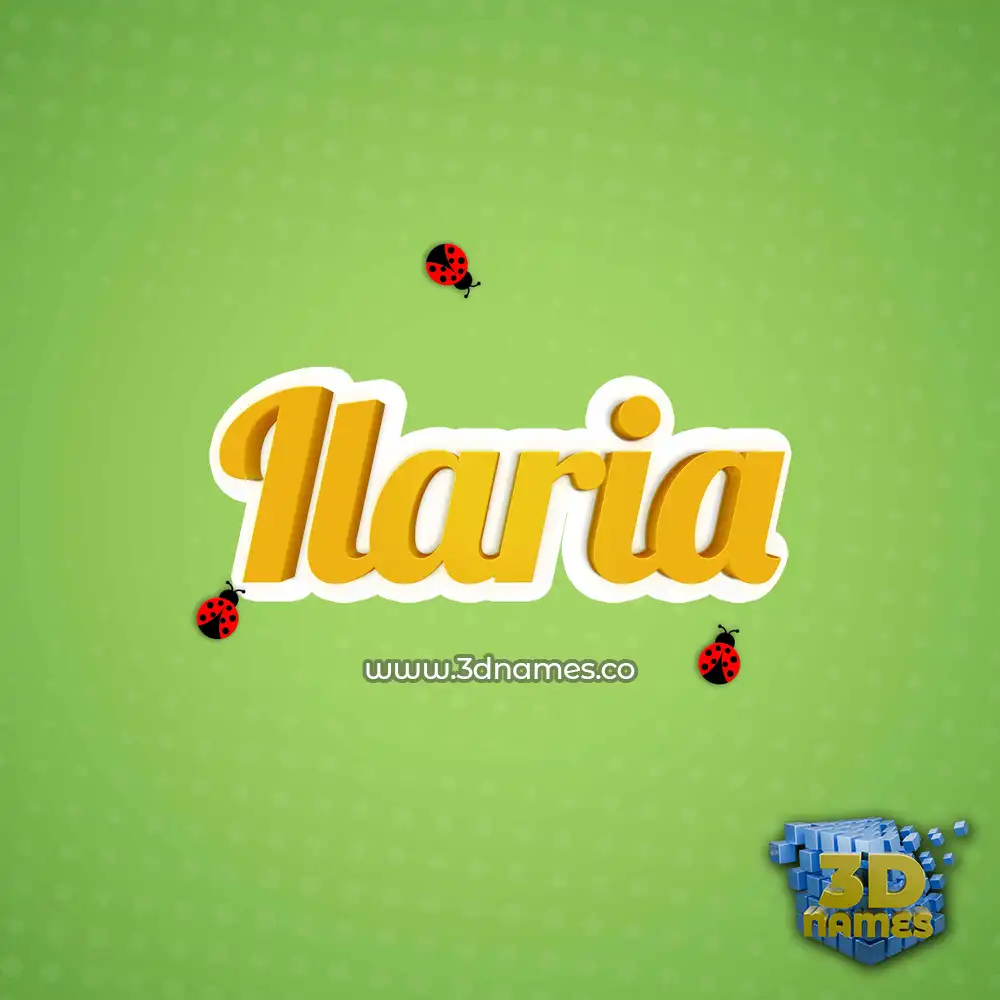 ilaria in Ladybugs style - 3D name wallpaper