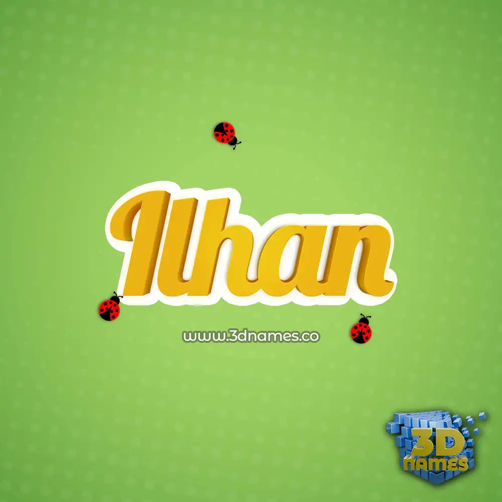 ilhan in Ladybugs style - 3D name wallpaper