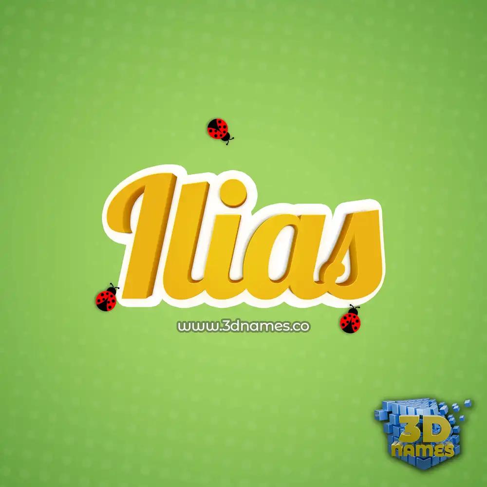 ilias in Ladybugs style - 3D name wallpaper
