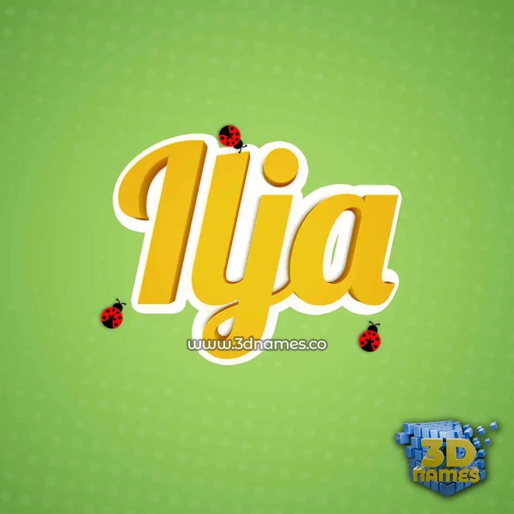 ilja in Ladybugs style - 3D name wallpaper