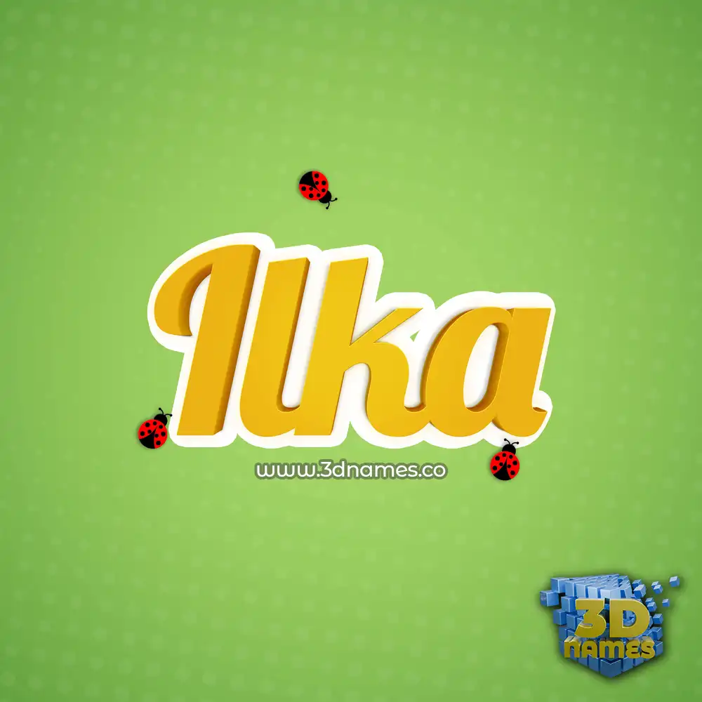 ilka in Ladybugs style - 3D name wallpaper