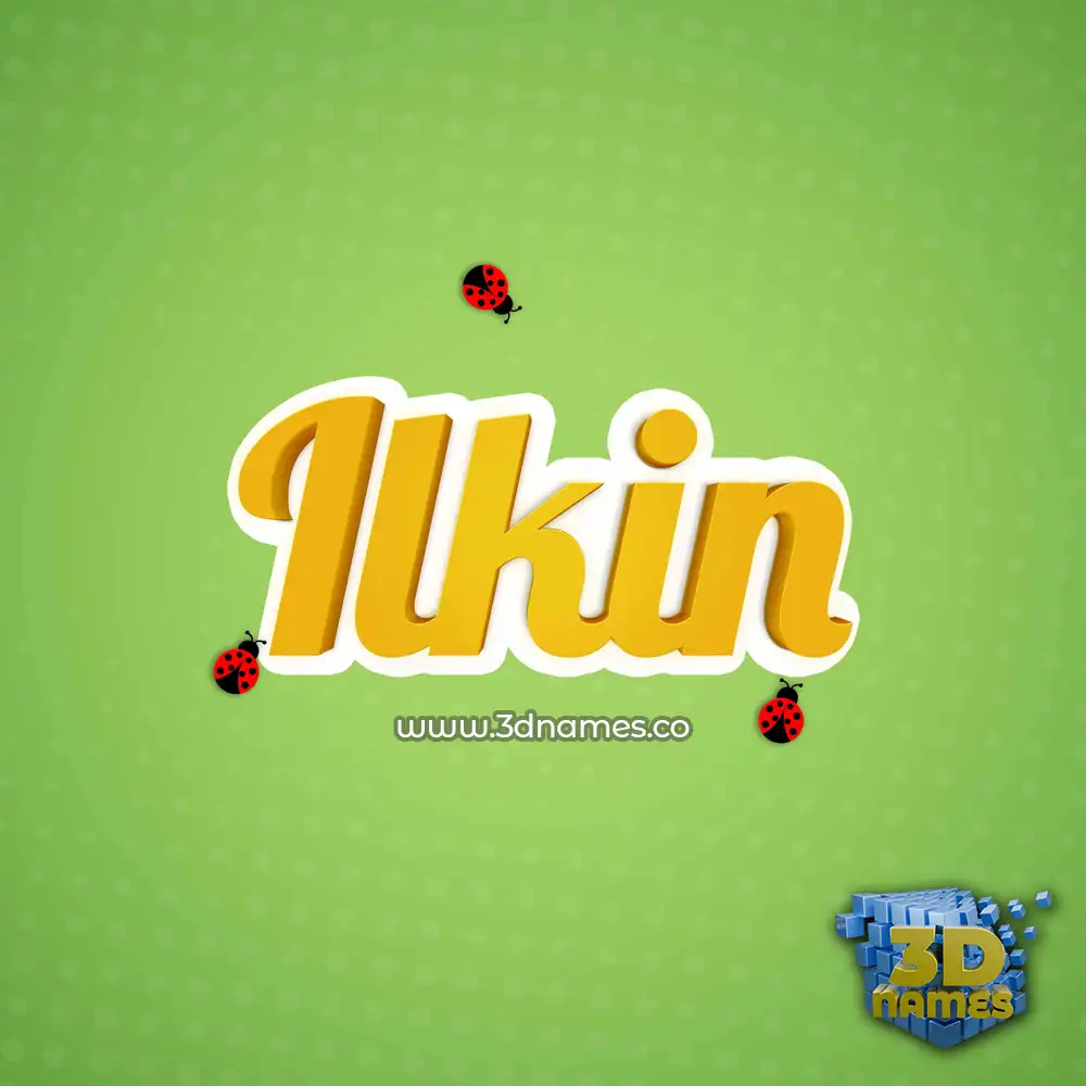 ilkin in Ladybugs style - 3D name wallpaper