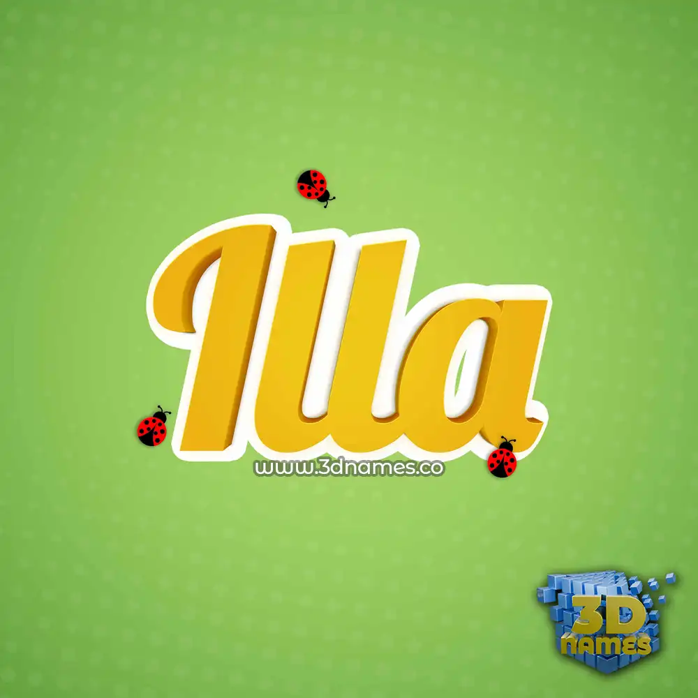 illa in Ladybugs style - 3D name wallpaper