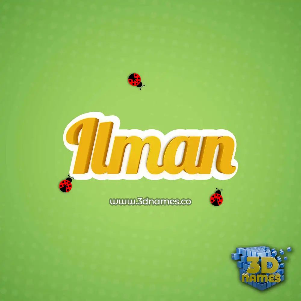 ilman in Ladybugs style - 3D name wallpaper
